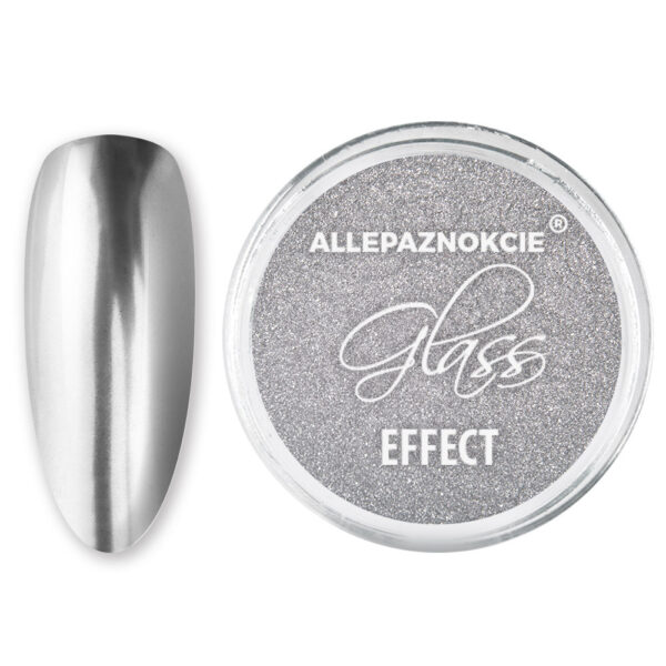Pyłek Glass Effect Silver do zdobień paznokci – efekt lustra 3ml