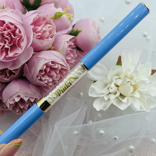 Pinki Nails Blue brush – dwustronny pędzelek do zdobień