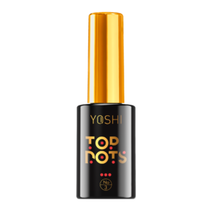 Yoshi Top Dots No 3 UV Hybrid – matowy top z czarno-białymi drobinkami -10ml