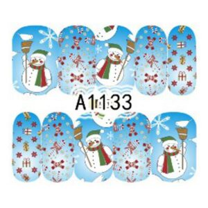 Naklejki wodne na paznokcie świąteczne A1133